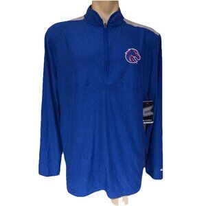 NEW Boise State BSU Broncos Colosseum Blue 1/2 Zip Windshirt Shirt Men's L